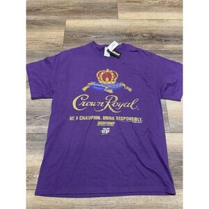 Vintage‎ Crown Royal Racing Tee Shirt Graphic Purple Size L Delta Magnum NEW